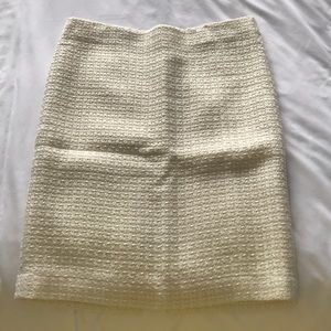 Midi tweed cream skirt